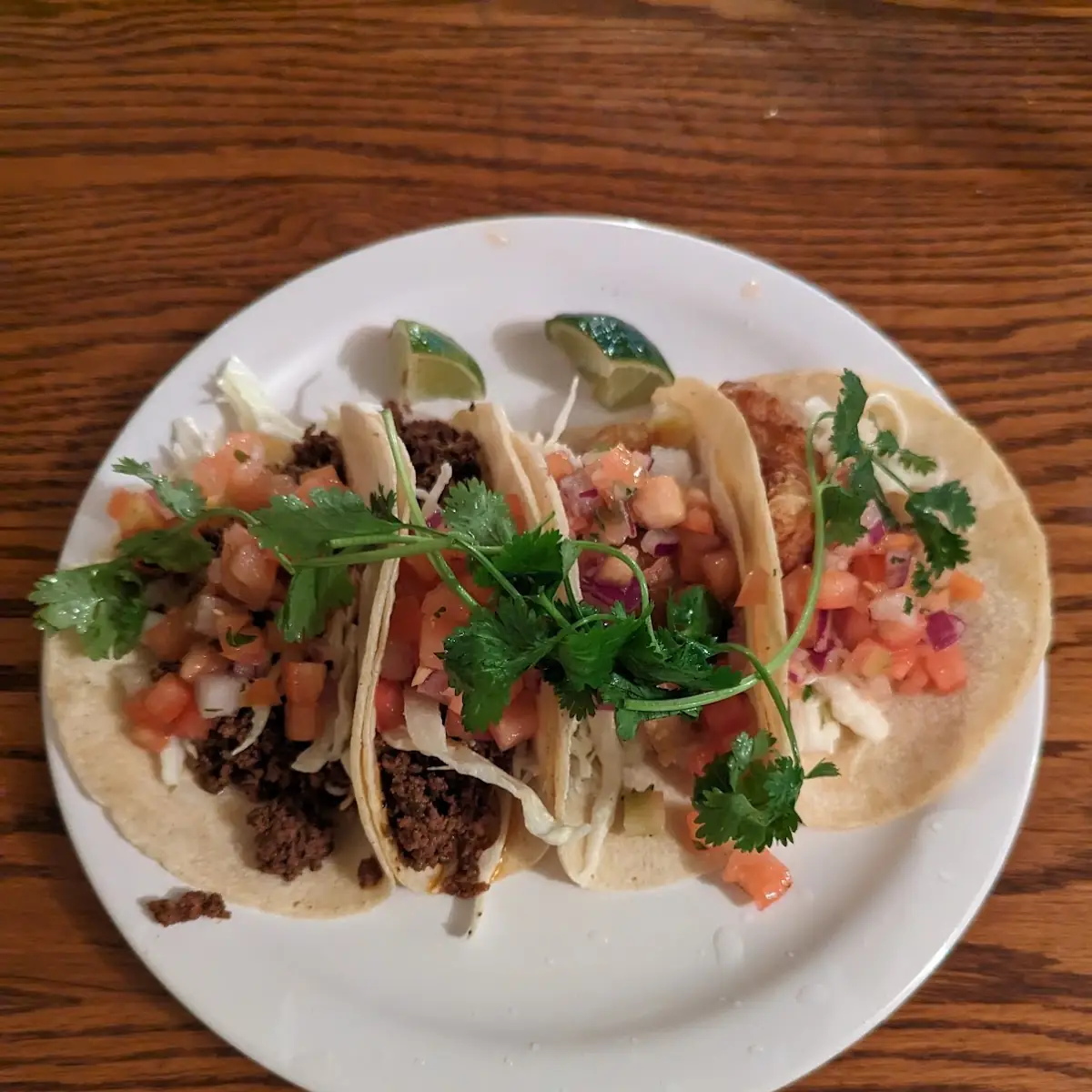 Fish Tacos and Ground Beef Tacos