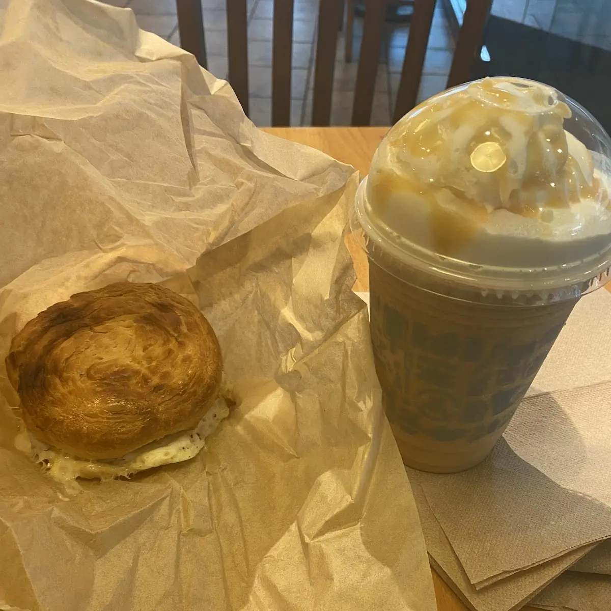 Ham Egg and Cheese Croissant Sandwich