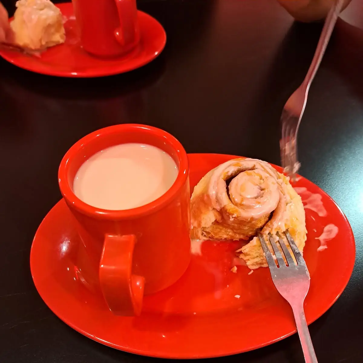 Cinnamon Roll and Coffee