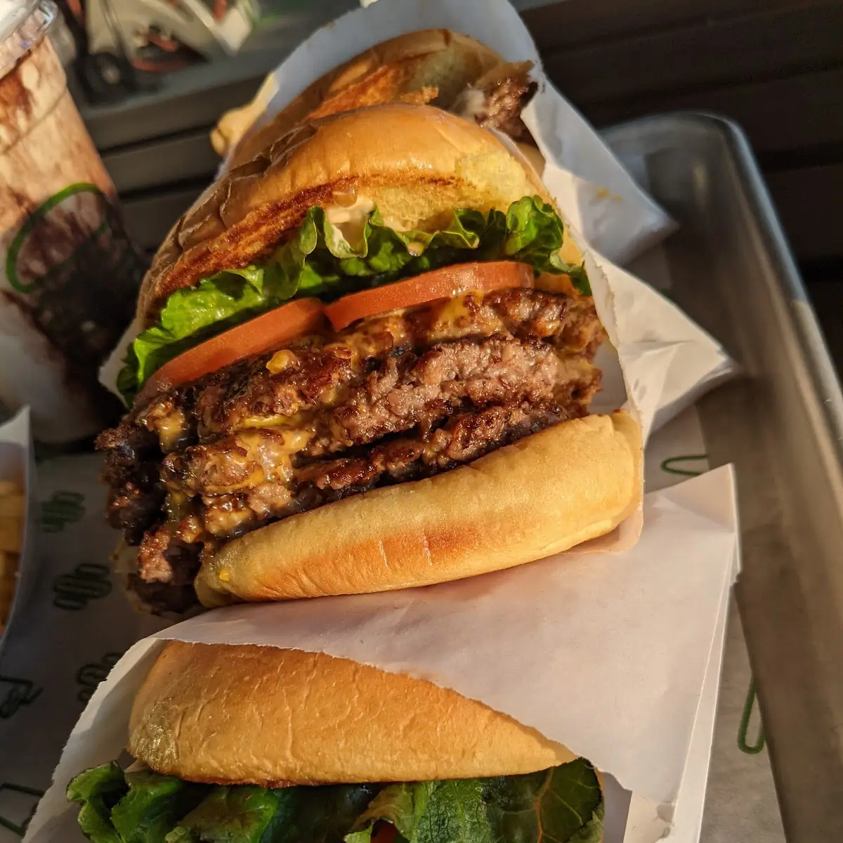 Double Shackburger and Vanilla Malt