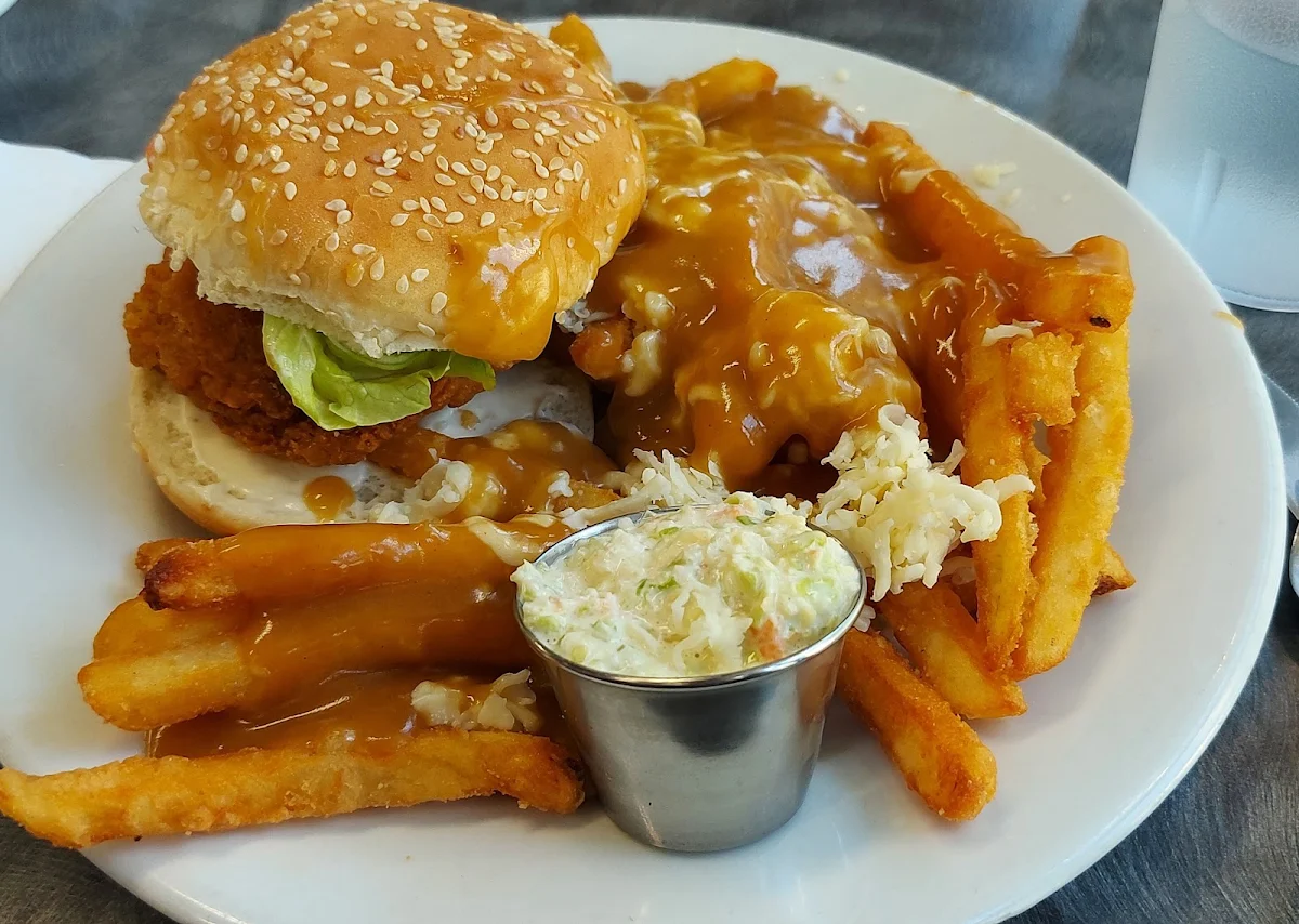 Thunder Crunch Chicken Burger with Poutine