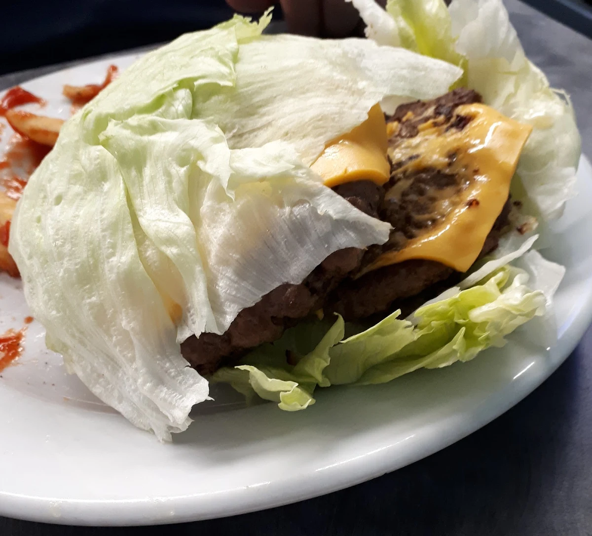 Triple Burger in a Lettuce Wrap