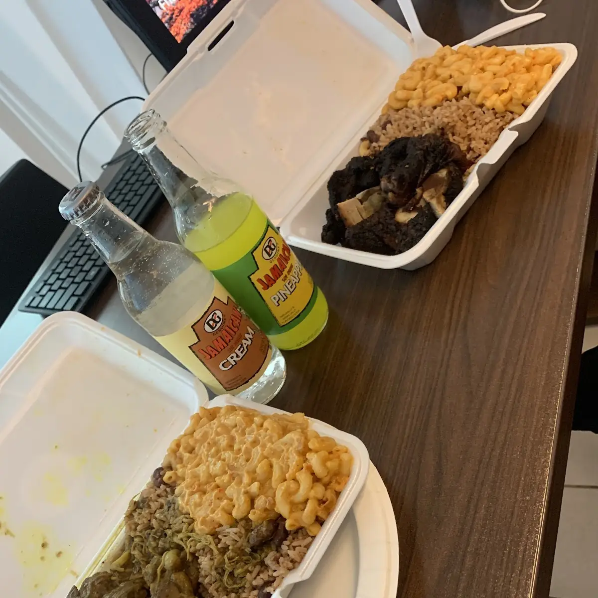 Curry Chicken with Rice Mac and Cheese