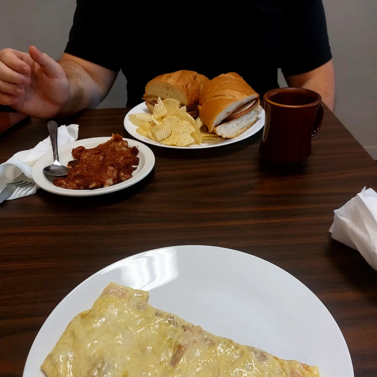 Ham and Cheese Omelet Corned Beef Hash and Cuban