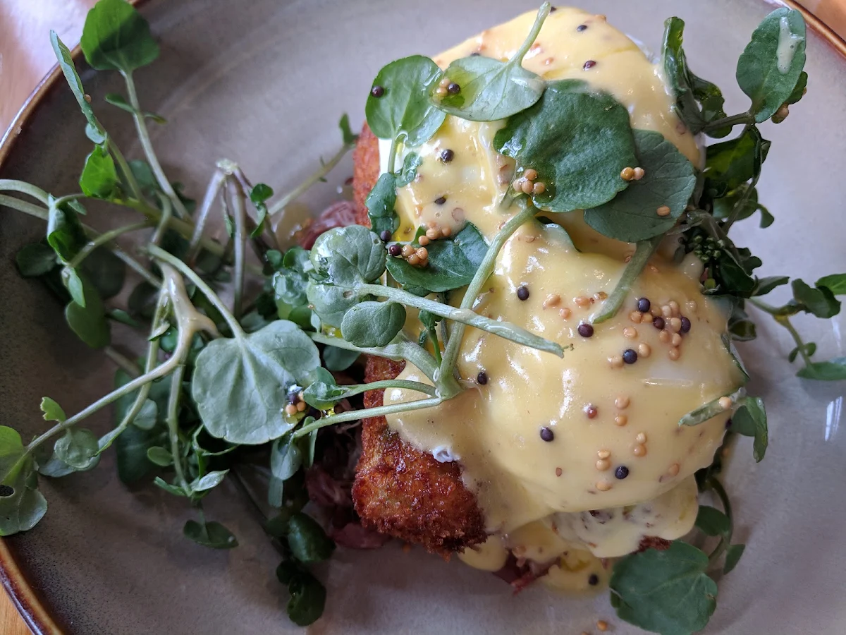 Spinach Poached Eggs & Horseradish Hollandaise, Axil Coffee Roasters Hawthorn
