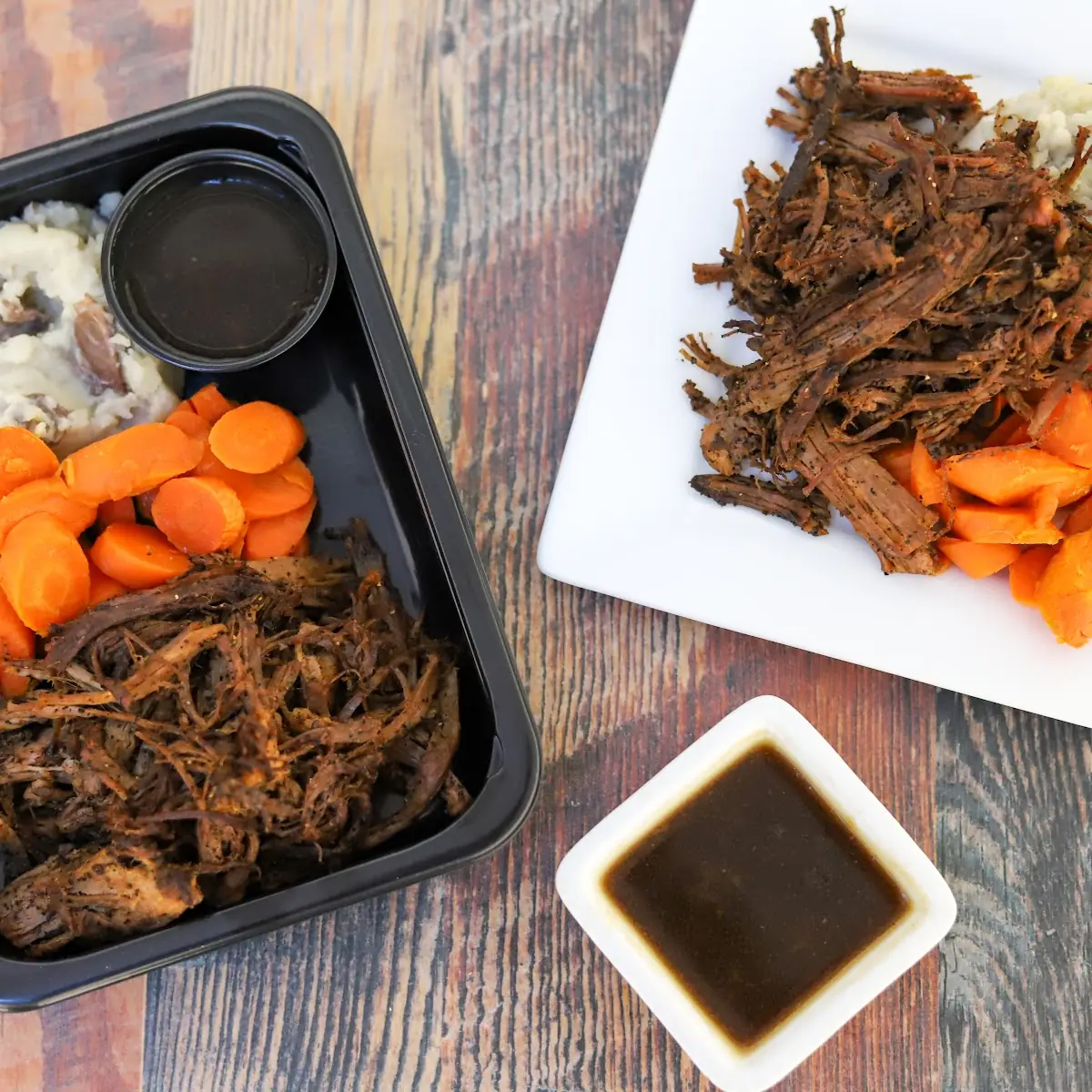 BBQ Beef Brisket & Mashed Sweet Potatoes