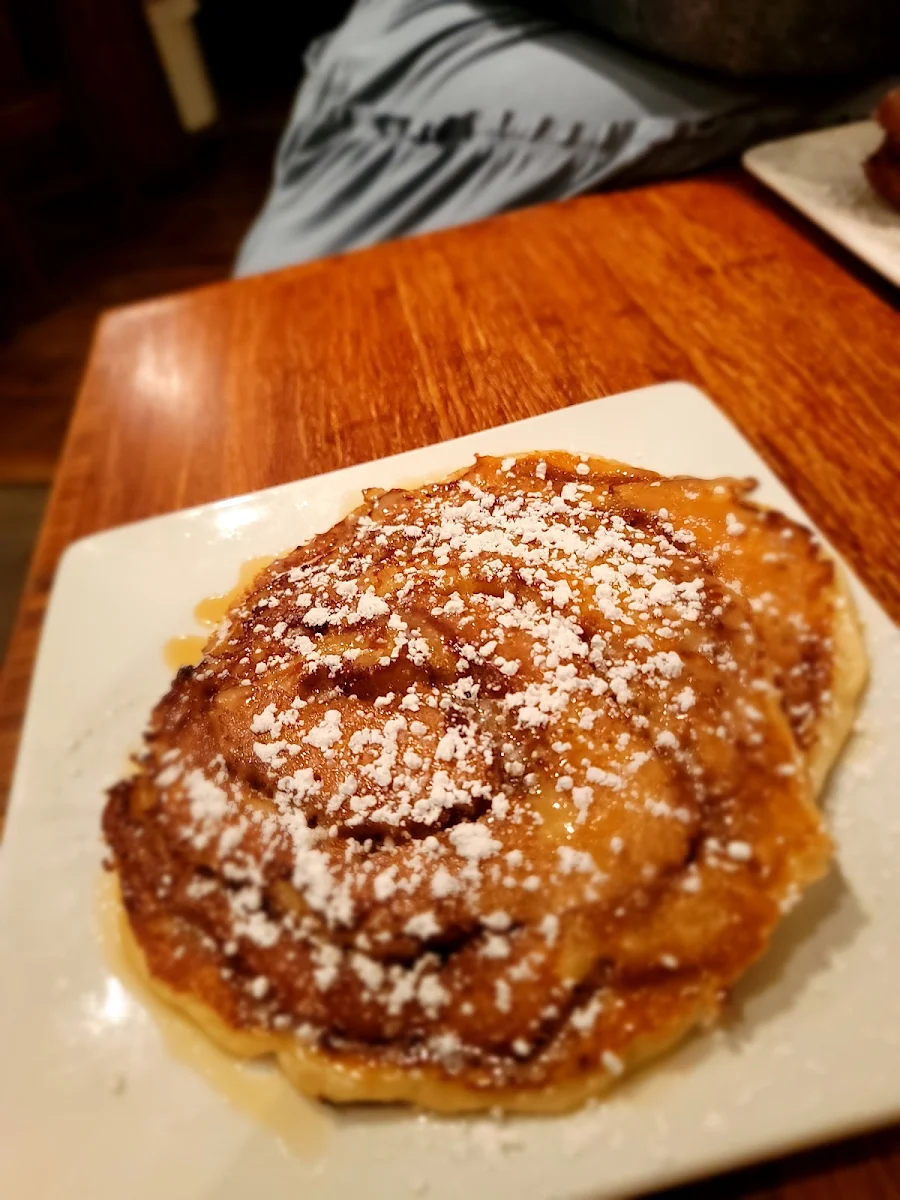 Cinnamon Roll Pancakes with Maple Coffee Glaze