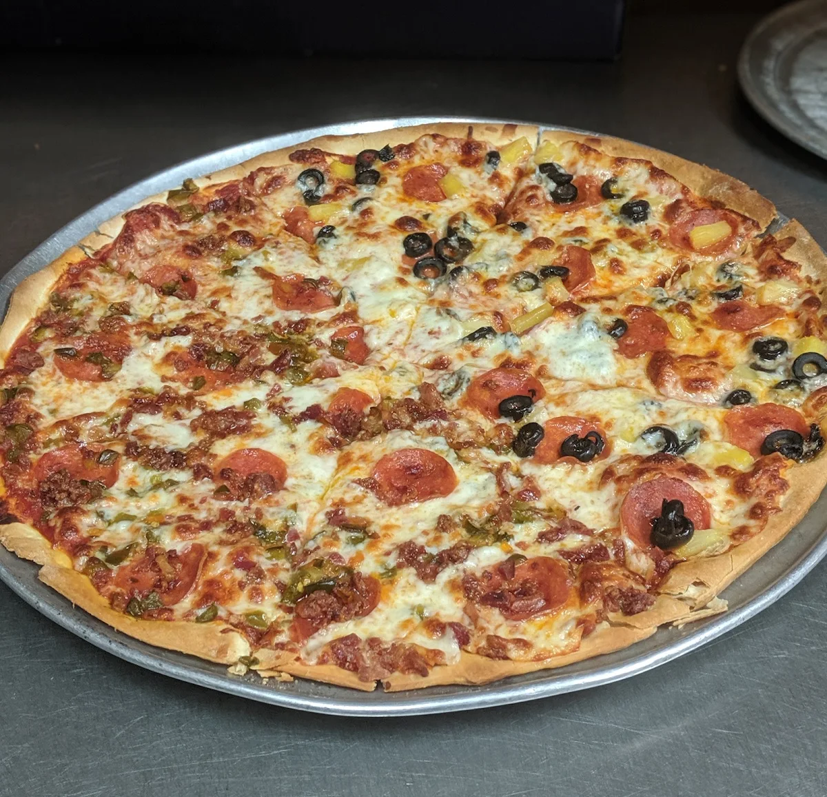 Thin Crust Pizza with Two Items