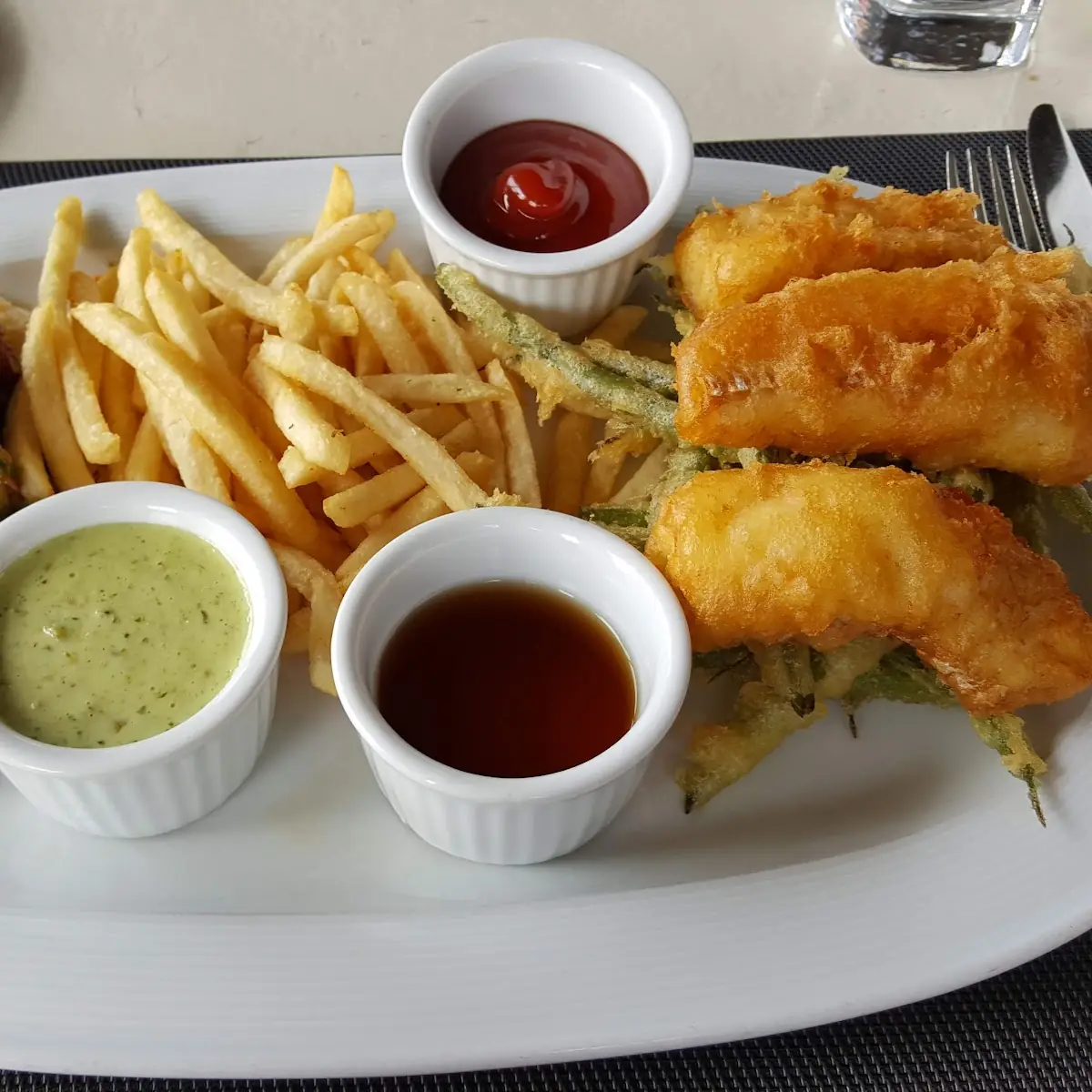 Cod Fish & Chips & Green Bean Tempura