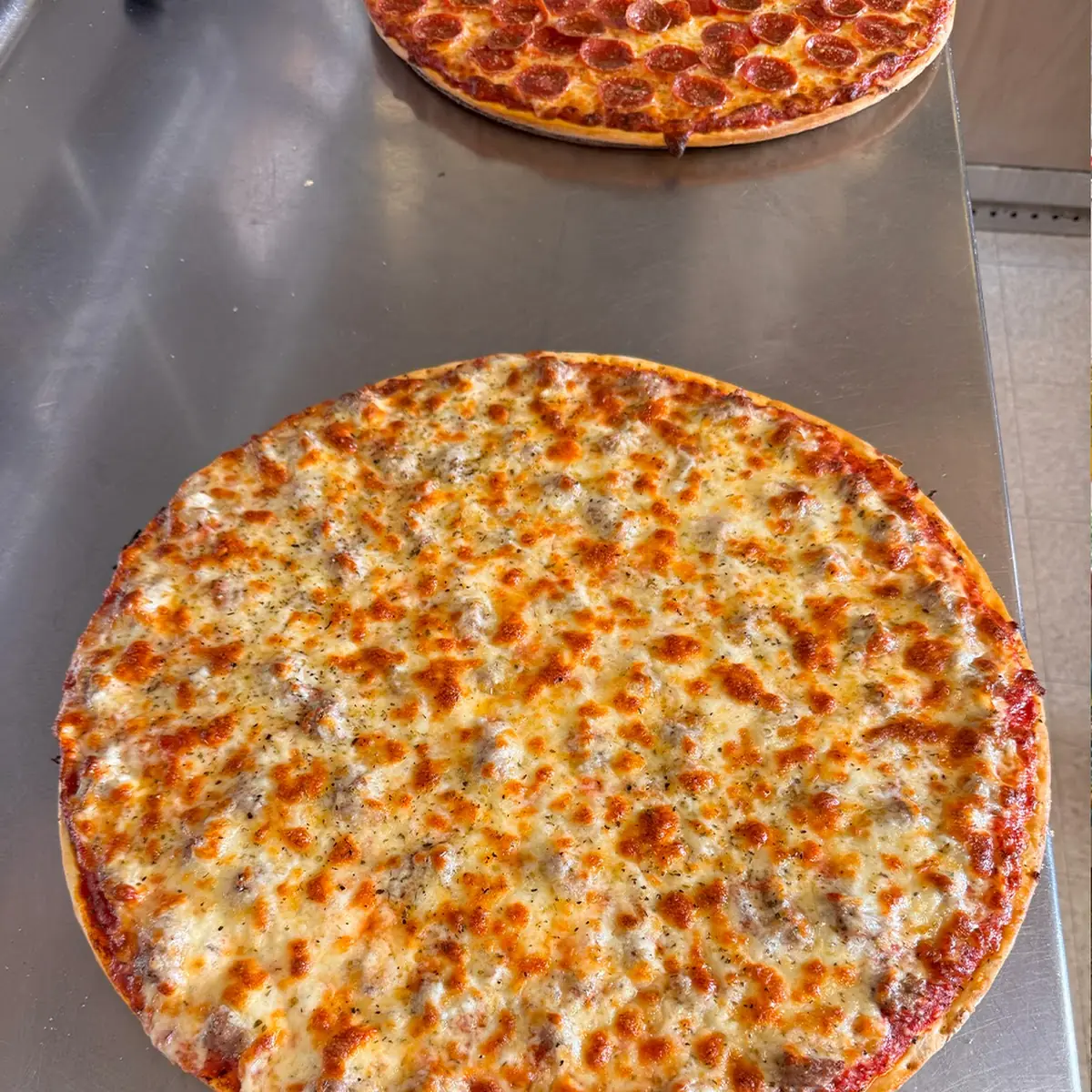 Sausage Pizza with Cheese and Sauce