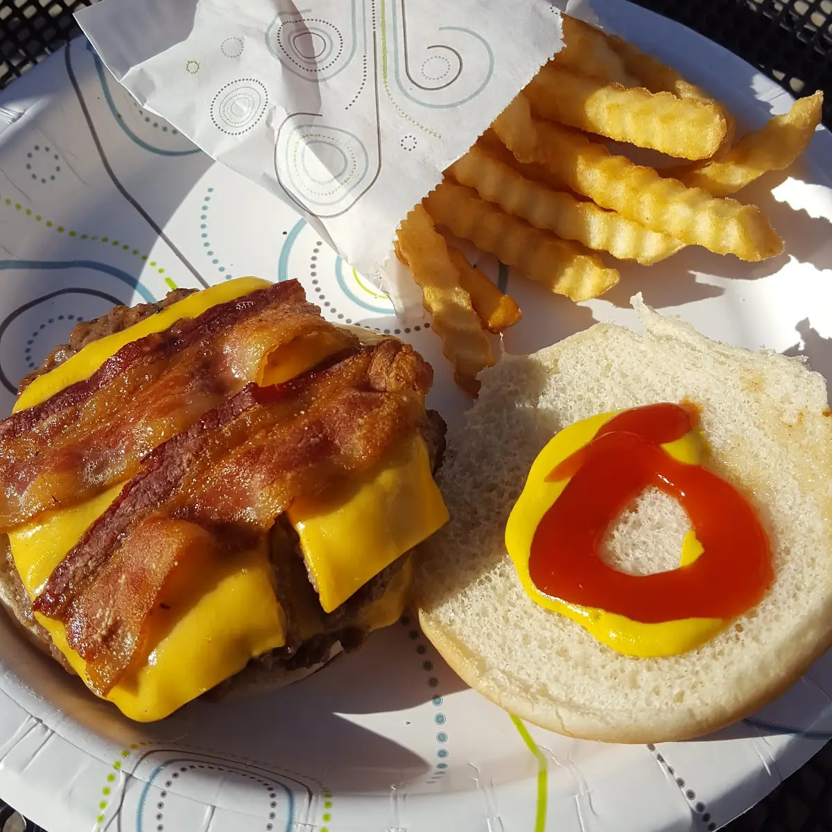 Bacon Cheeseburger and Fries