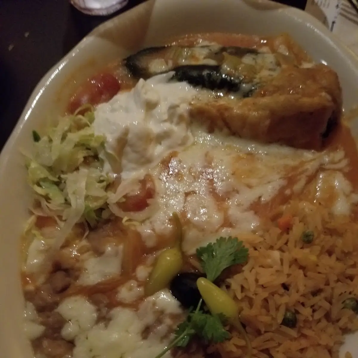 Enchilada and Chile Relleno Plate