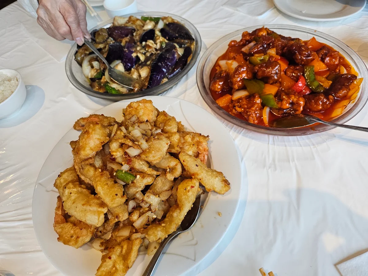 Eggplant Pot Mixed Seafood Salt Pepper Sweet Sour Pork, Foo Lam Restaurant Maison