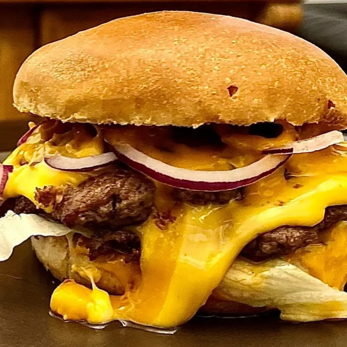 Drunken Smash Burger and Fries