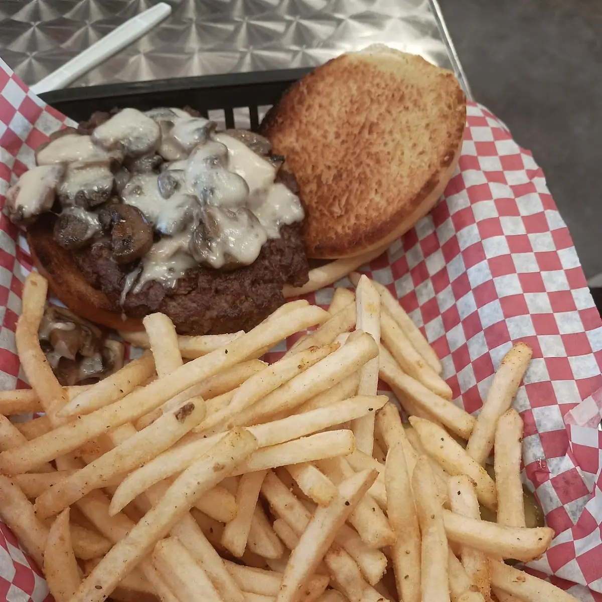 Mushroom and Swiss Burger