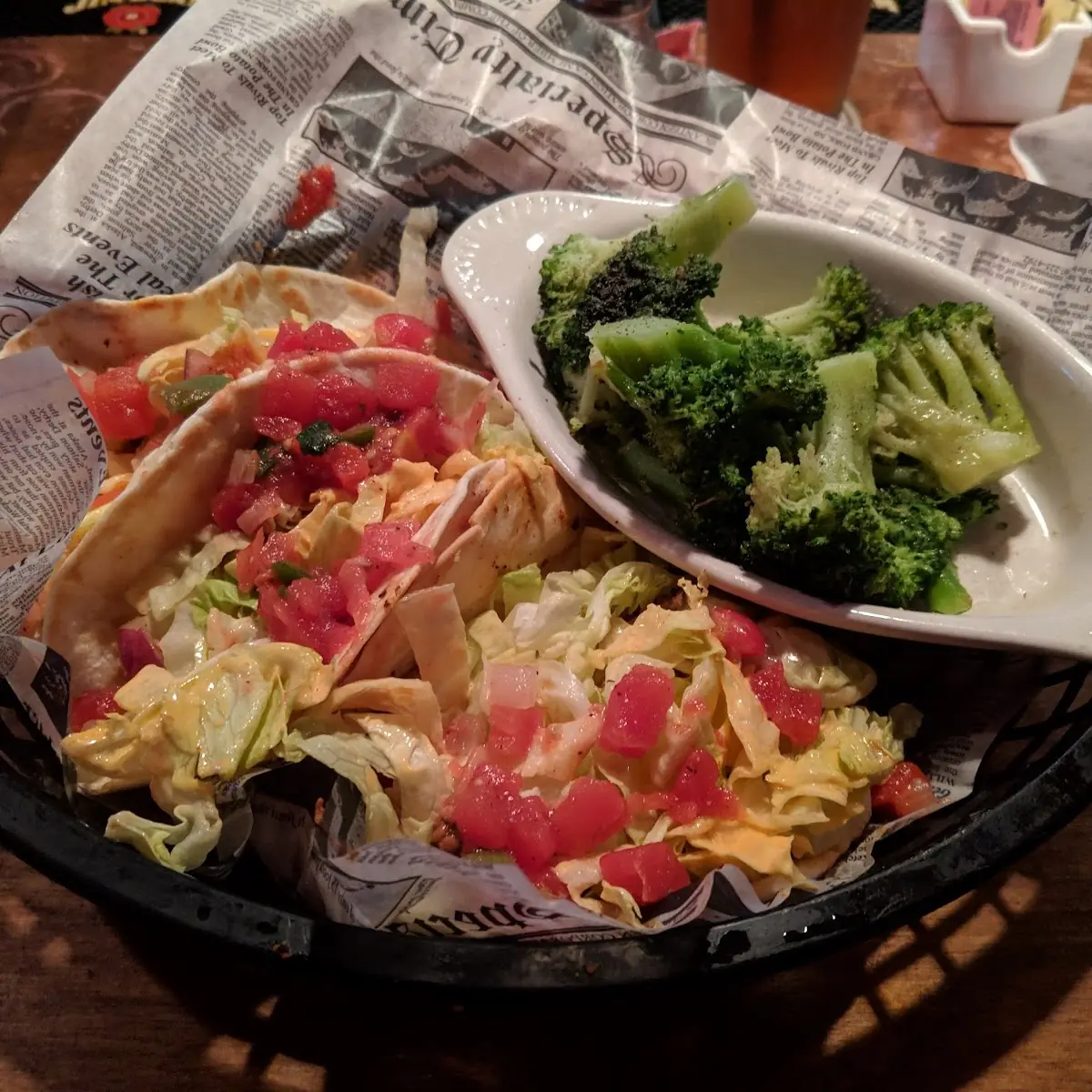 Blackened Fish Tacos w Steamed Broccoli