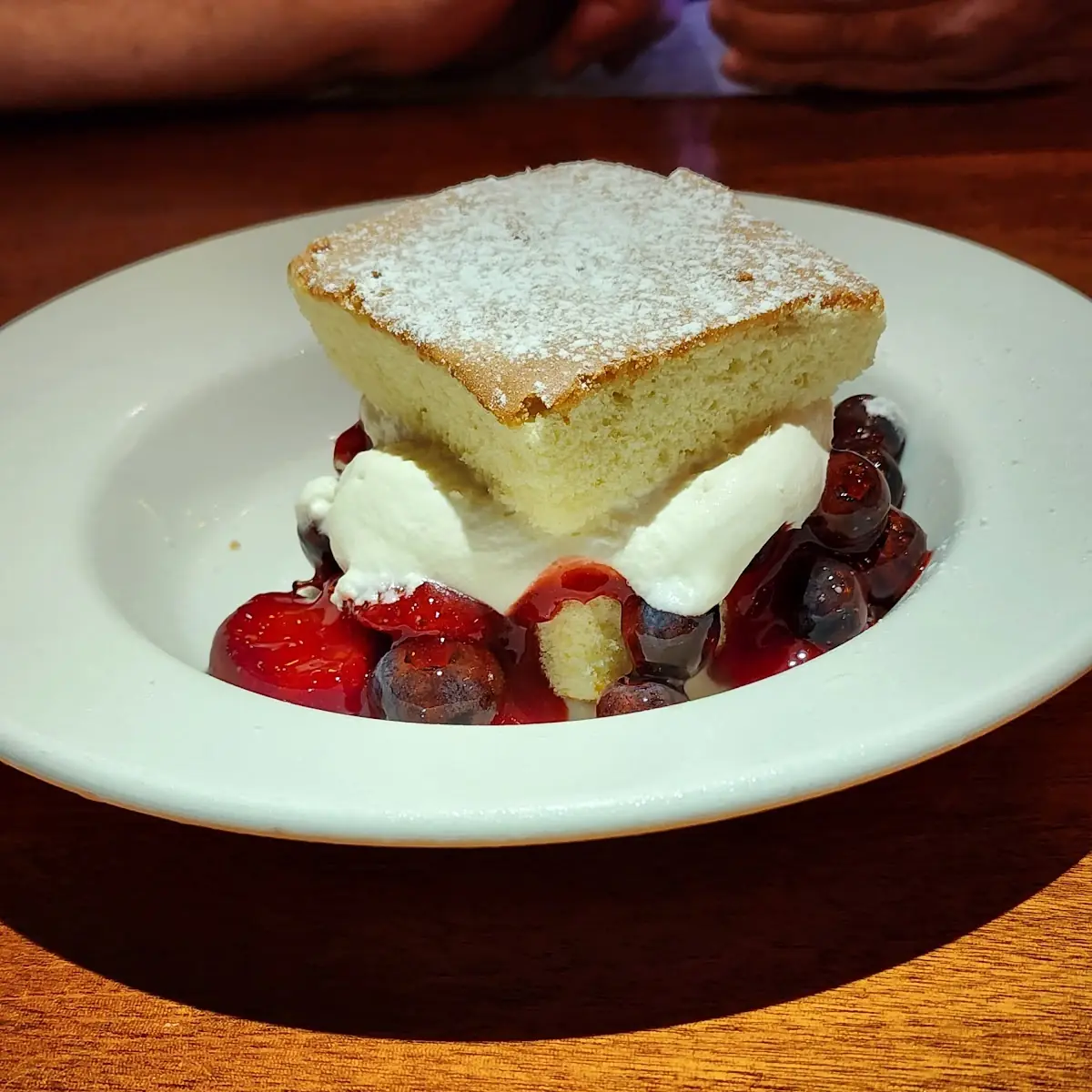 Warm White Chocolate Bread Pudding with Vanilla Ice Cream & Caramel
