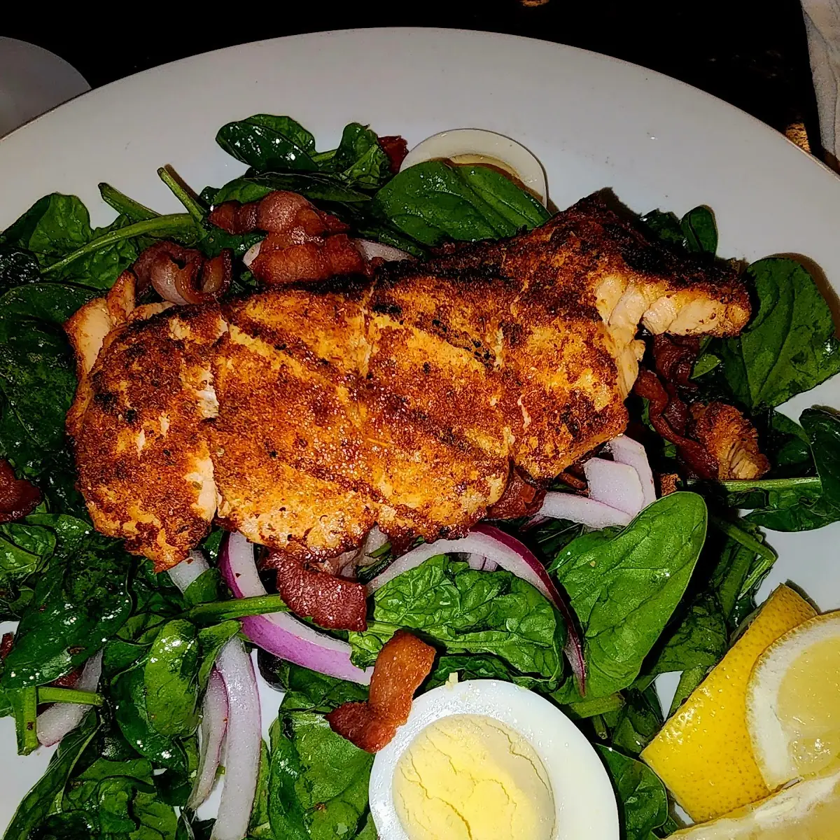 Grilled Salmon Steak Salad