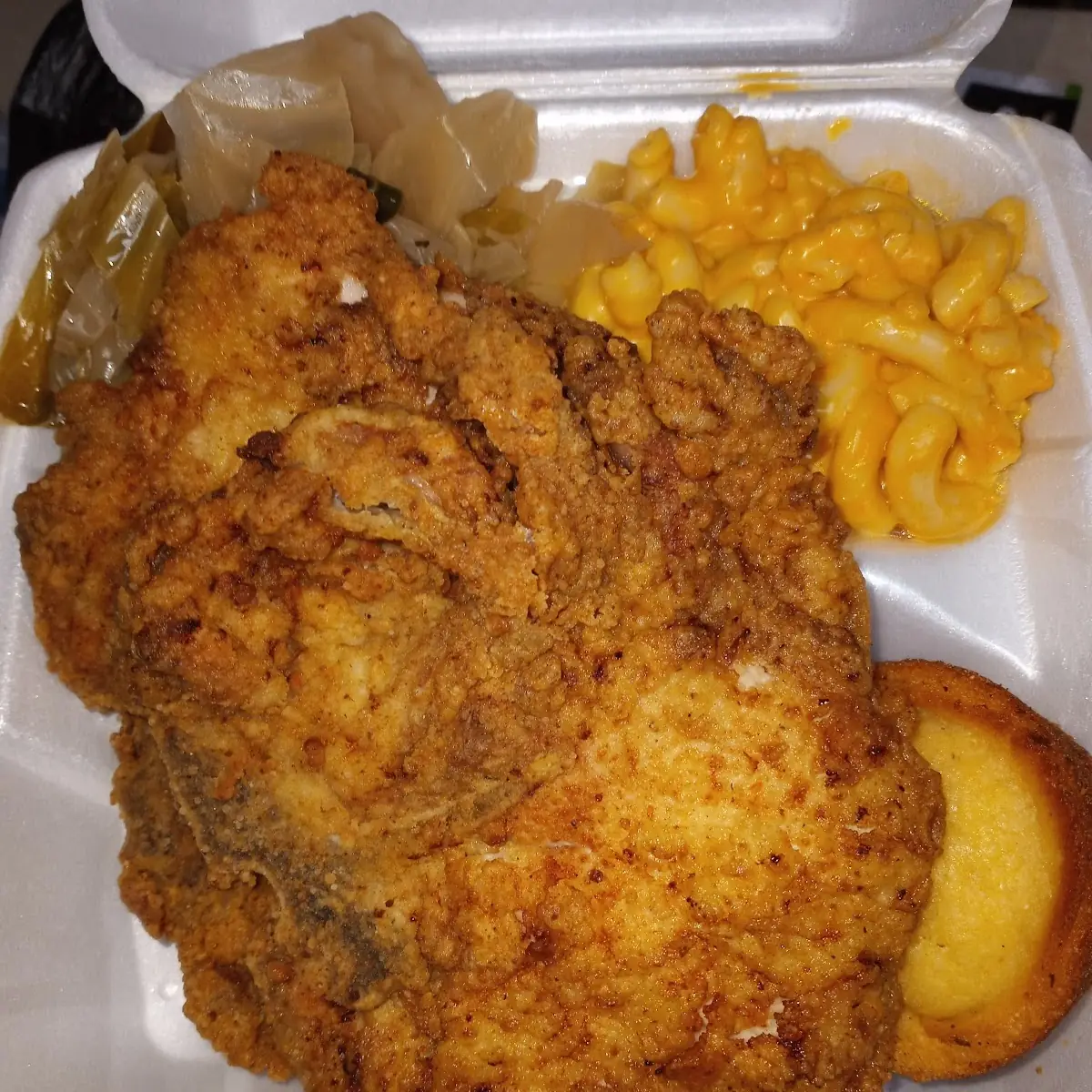 2pc Fried Pork Chop w Cabbage & Mac and Cheese