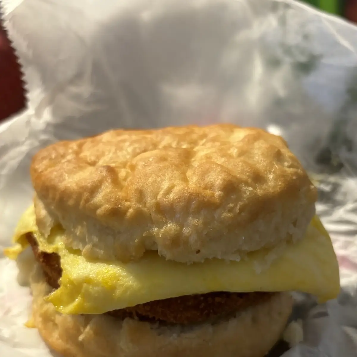 Chicken Biscuit with Egg and Cheese