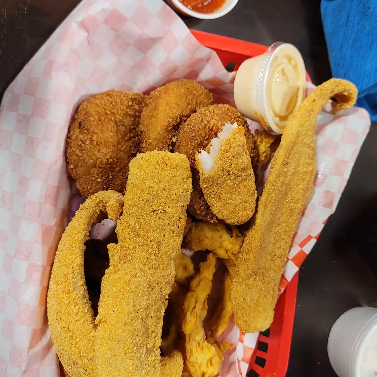 3 Crab Cakes 3 Fish 3 Shrimp