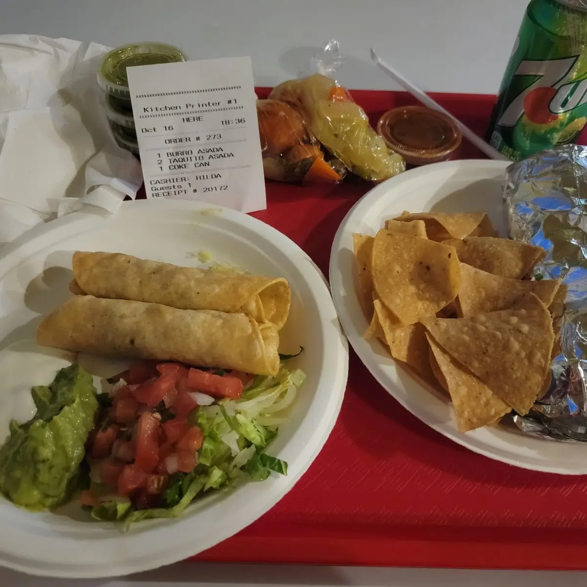 Beef Taquito and Beef Burrito
