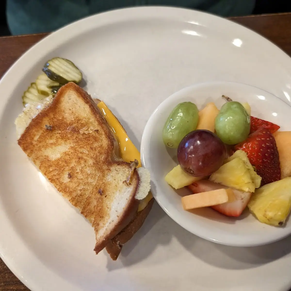 Cheese Sandwich and Fruit