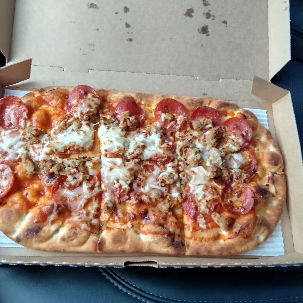 Pepperoni and Sausage Flatbread Pizza
