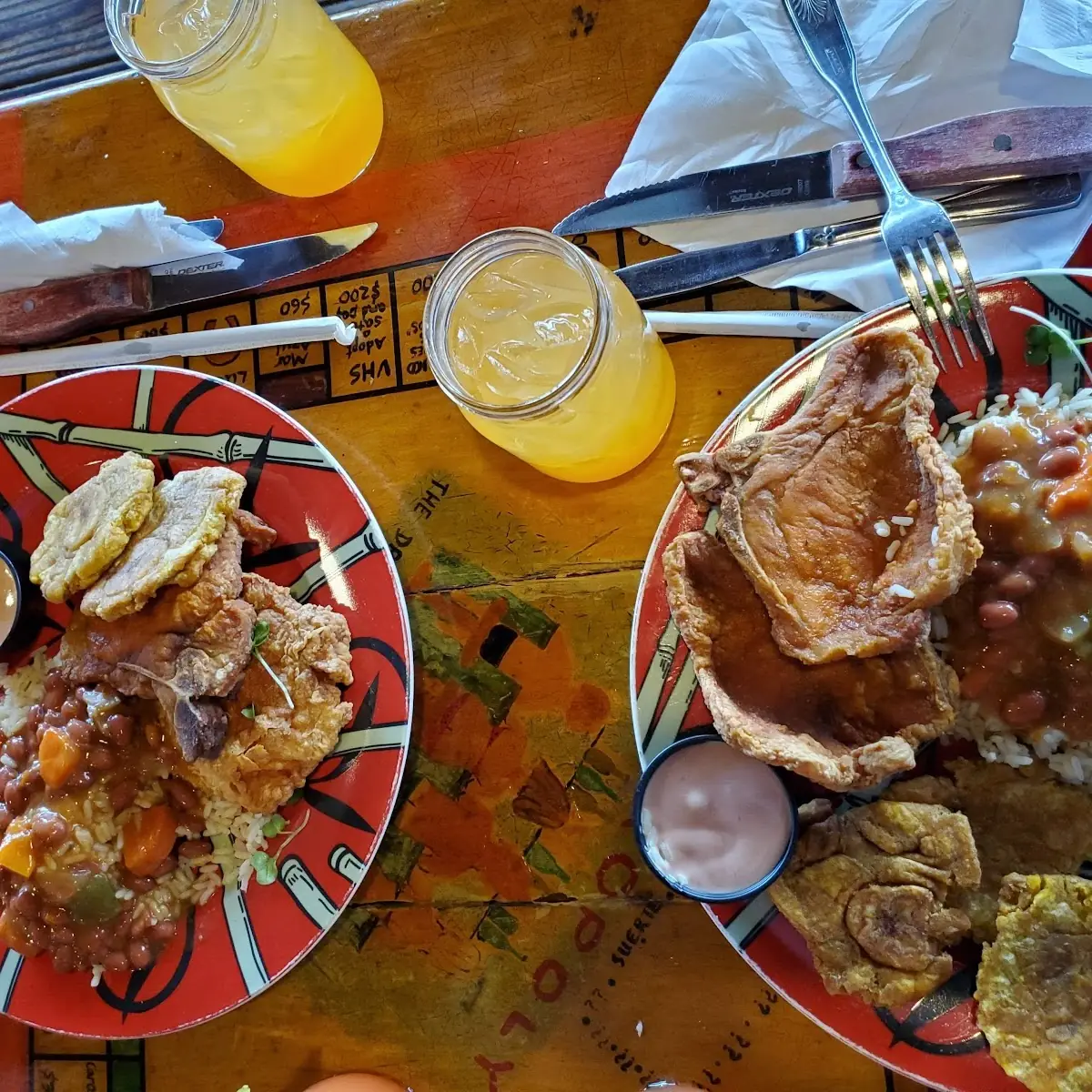 Rice and Beans with Pork Chops