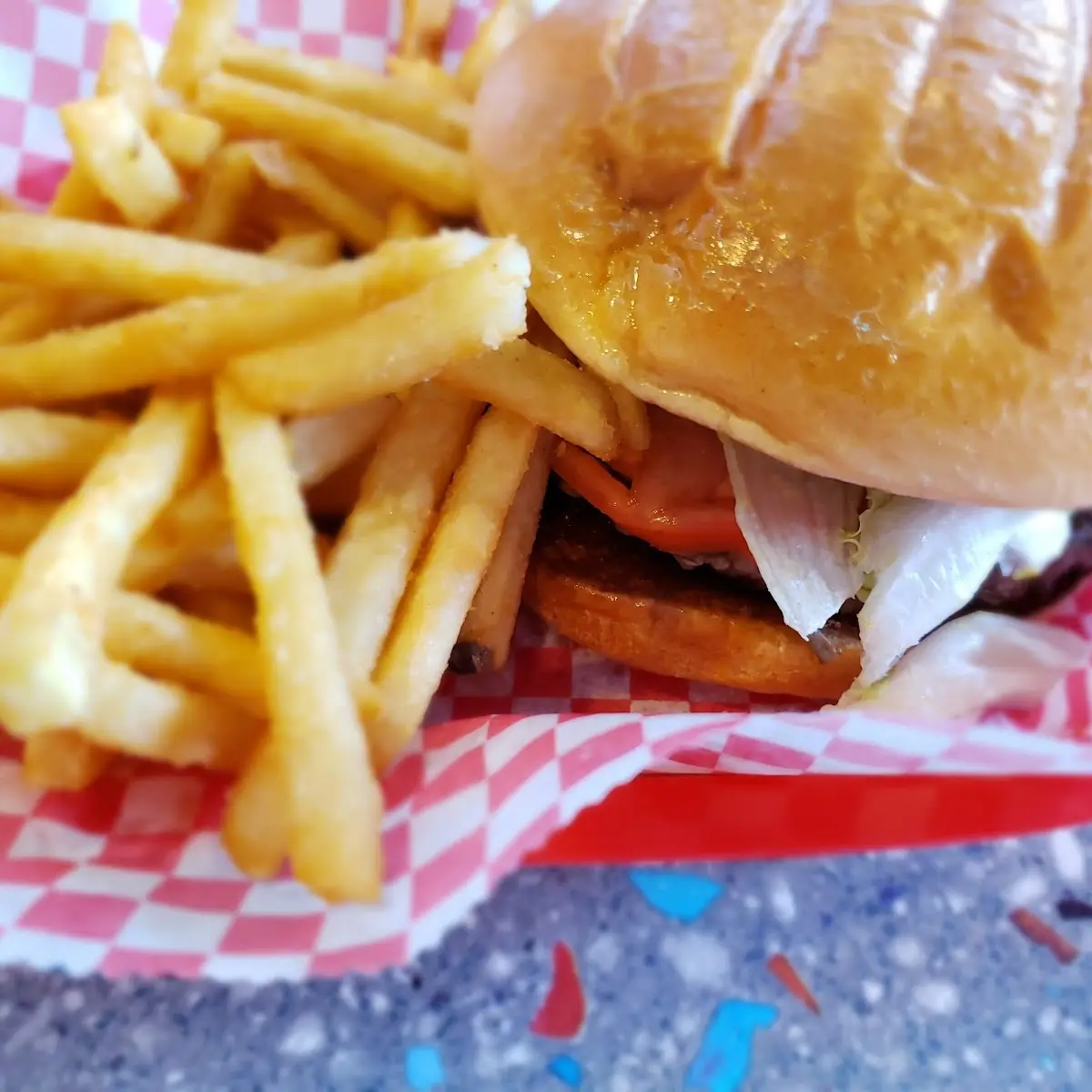 Cheese Burger and Fries