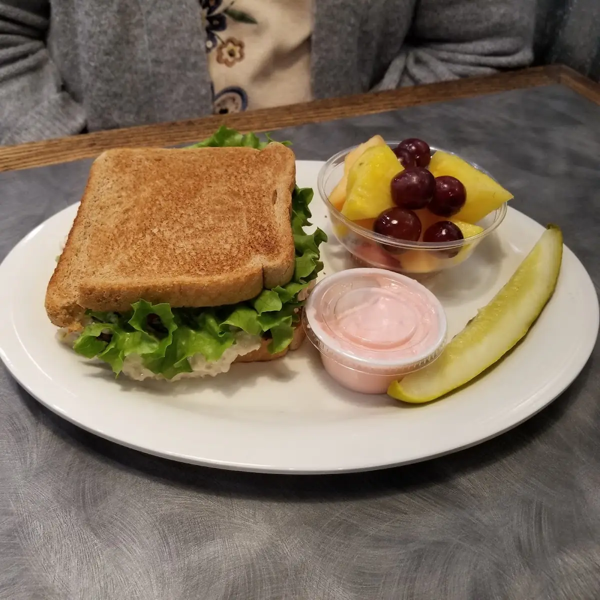 Chicken Salad Sandwich with Fruit Cup