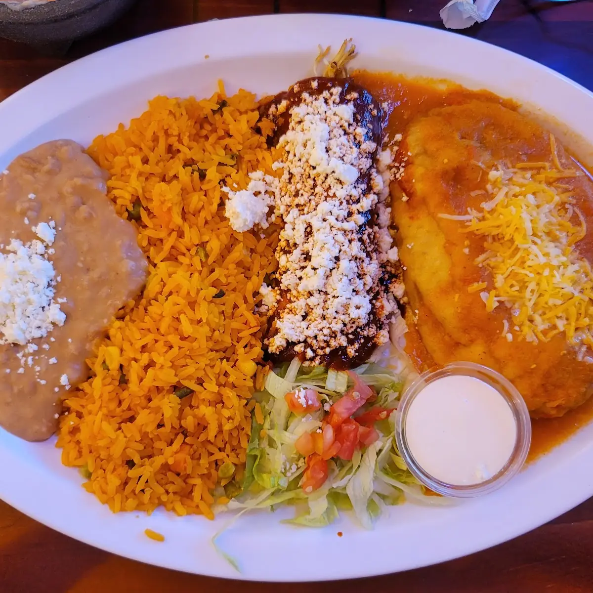Chile Relleno and Carnitas Enchilada
