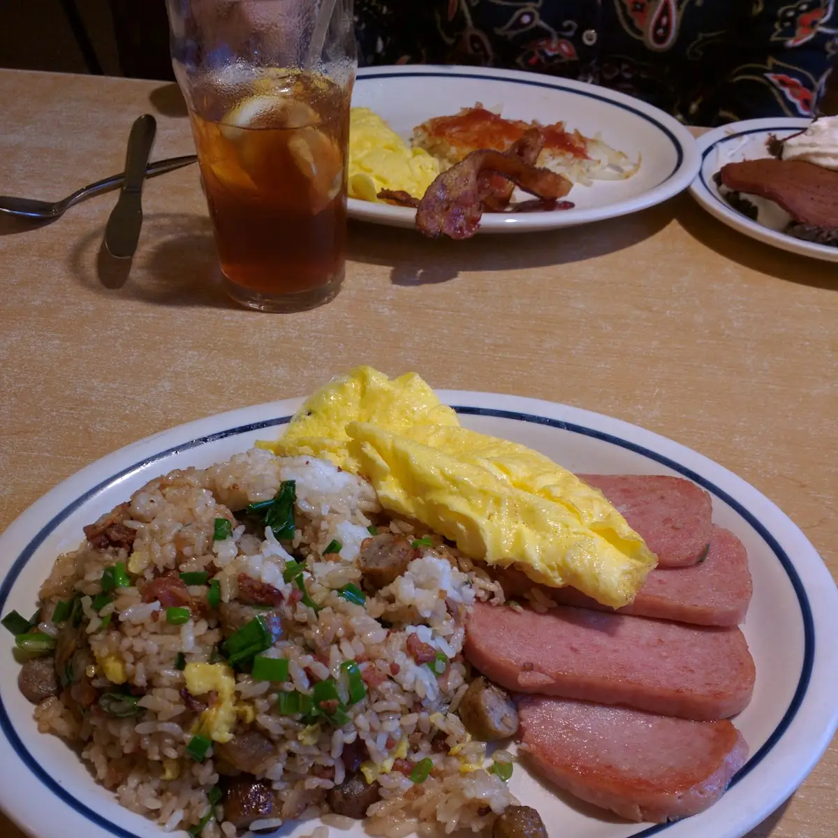 Fried Rice with Scrambled Eggs and Spam