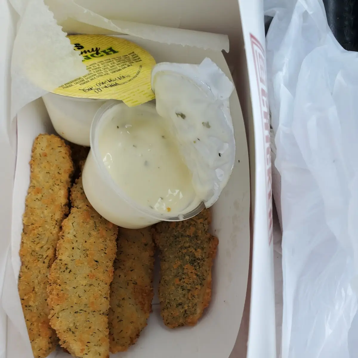 Fried Pickle Spears with Ranch Dressing