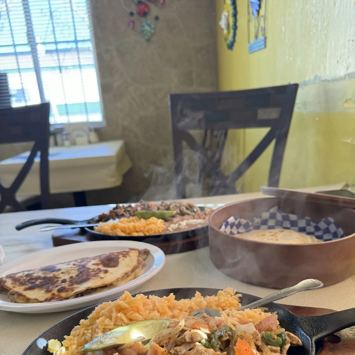 Beef Fajitas Eggs Rice & Beans