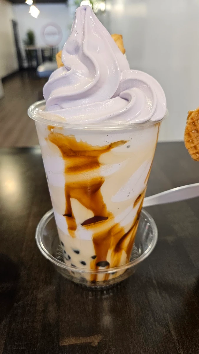 Earl Grey Tea Float with Ube Ice Cream