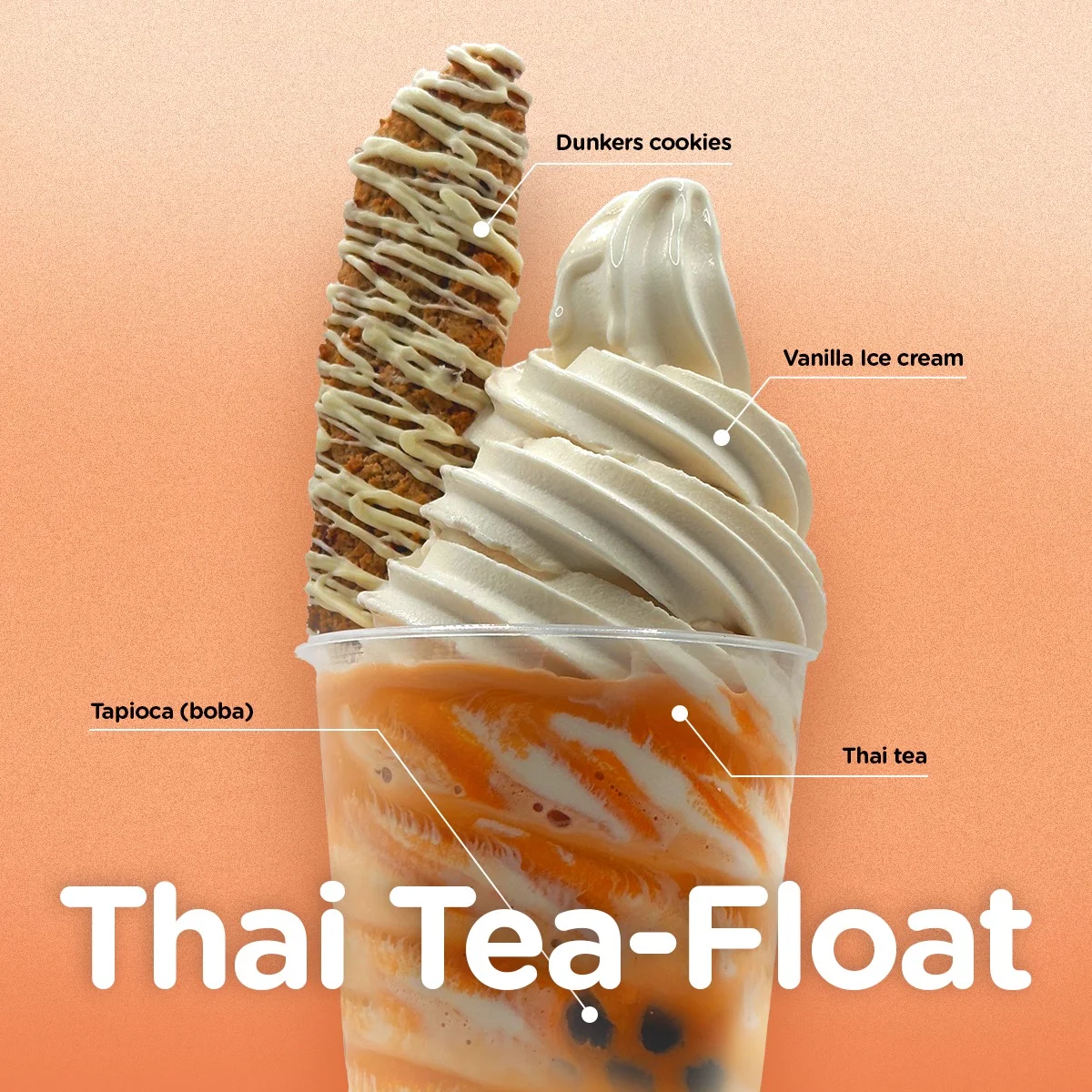 Thai Tea Float - Vanilla Ice Cream