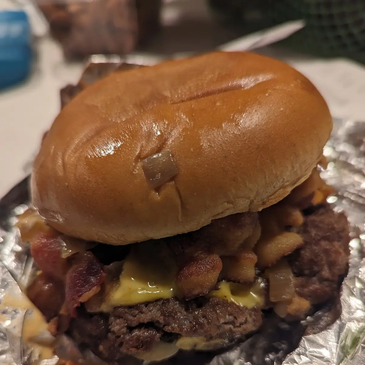 Bacon and Cheese Smash Burger