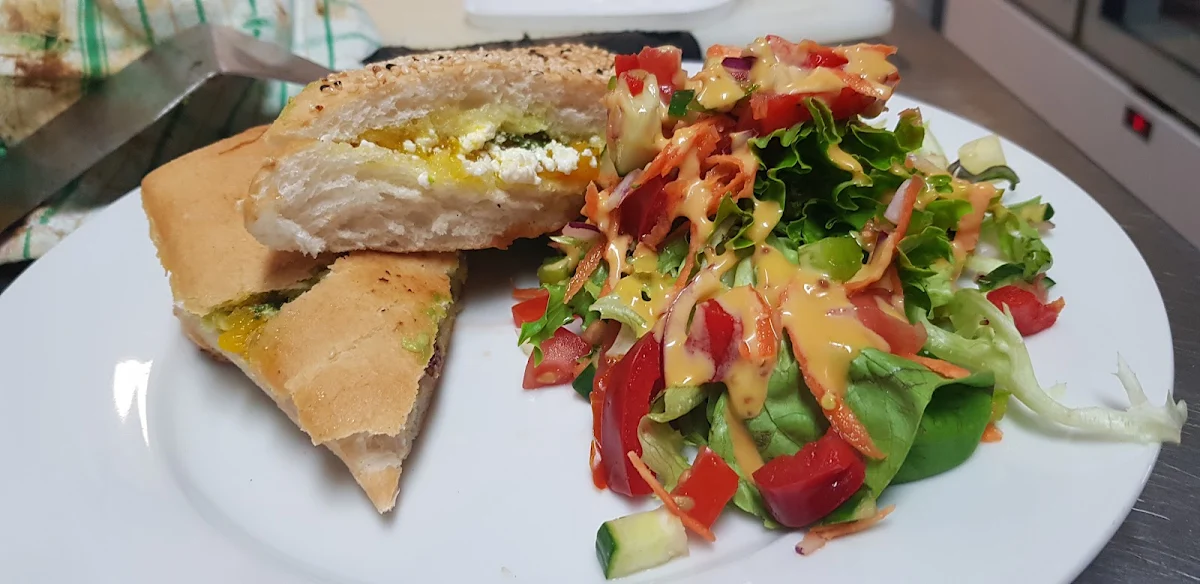 Vegetarian Turkish with Salad, Cafe Tahbella