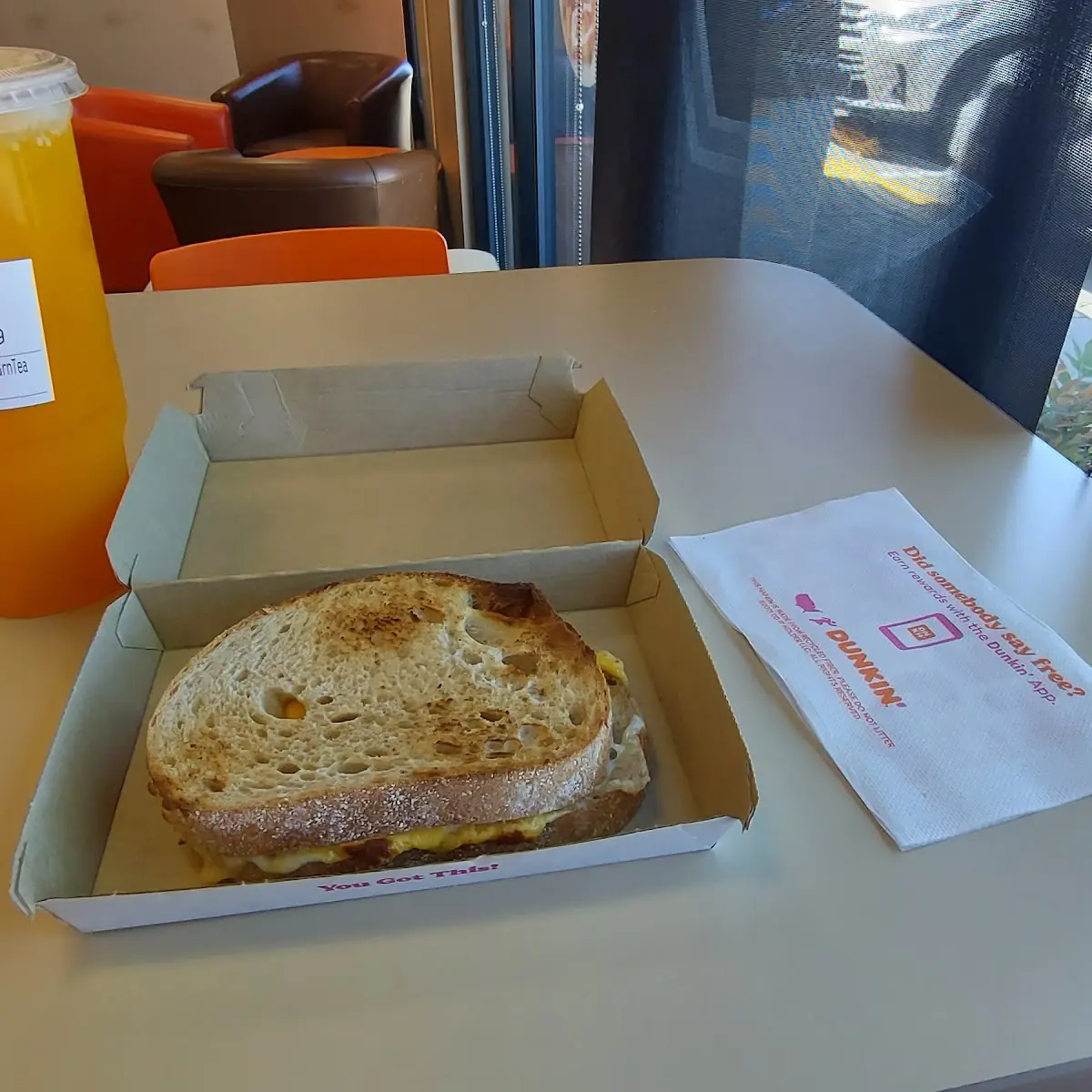 Grilled Cheese Sandwich and Mango Peach Green Tea