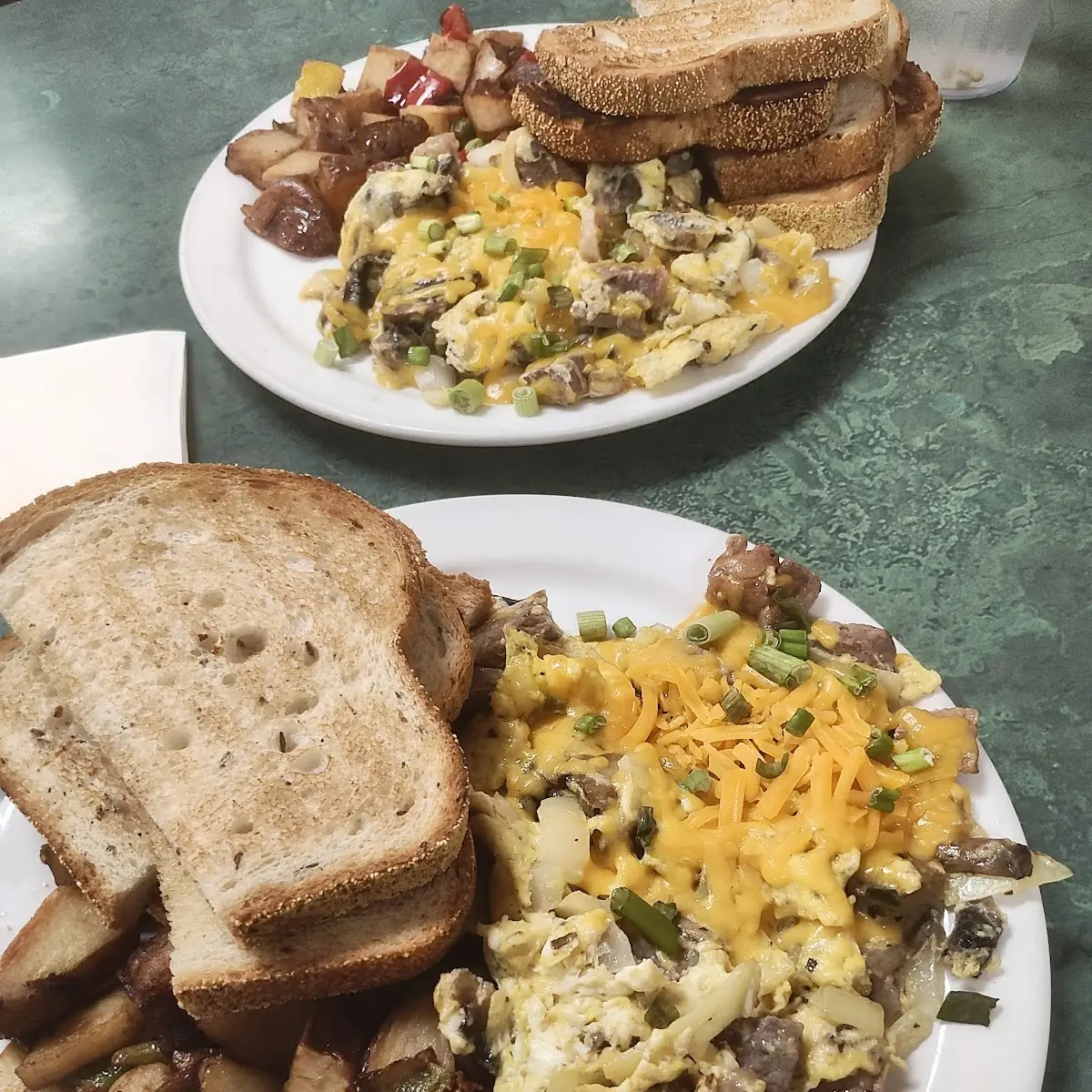 Scrambled Egg Hash Browns & Toast