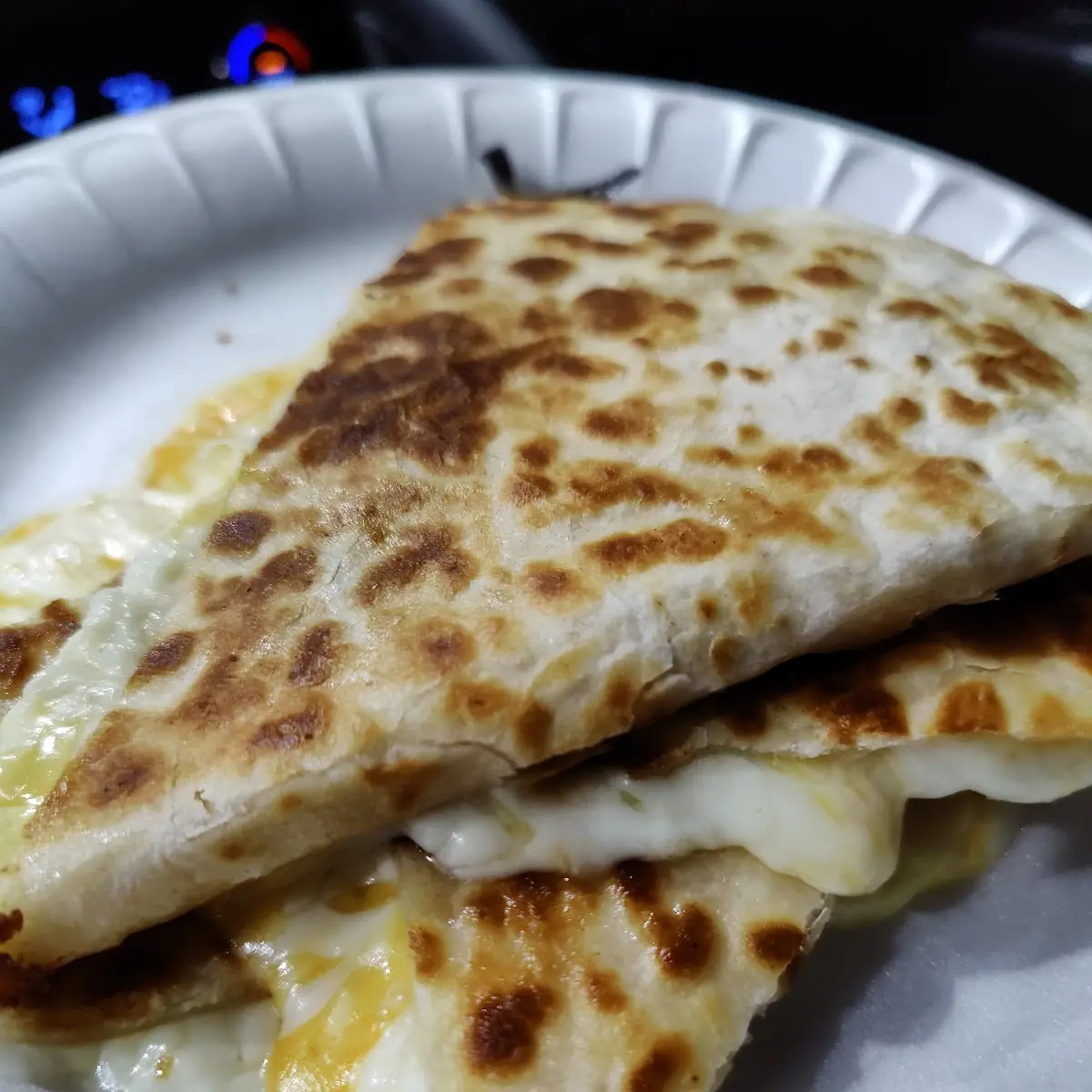 Cheese Quesadilla with Rice and Beans