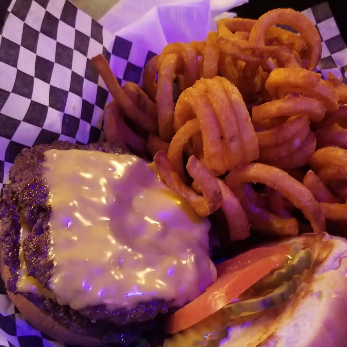 Double Cheeseburger with Curly Fries
