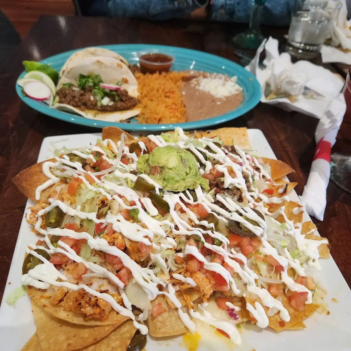 Nachos Supreme and Tacos