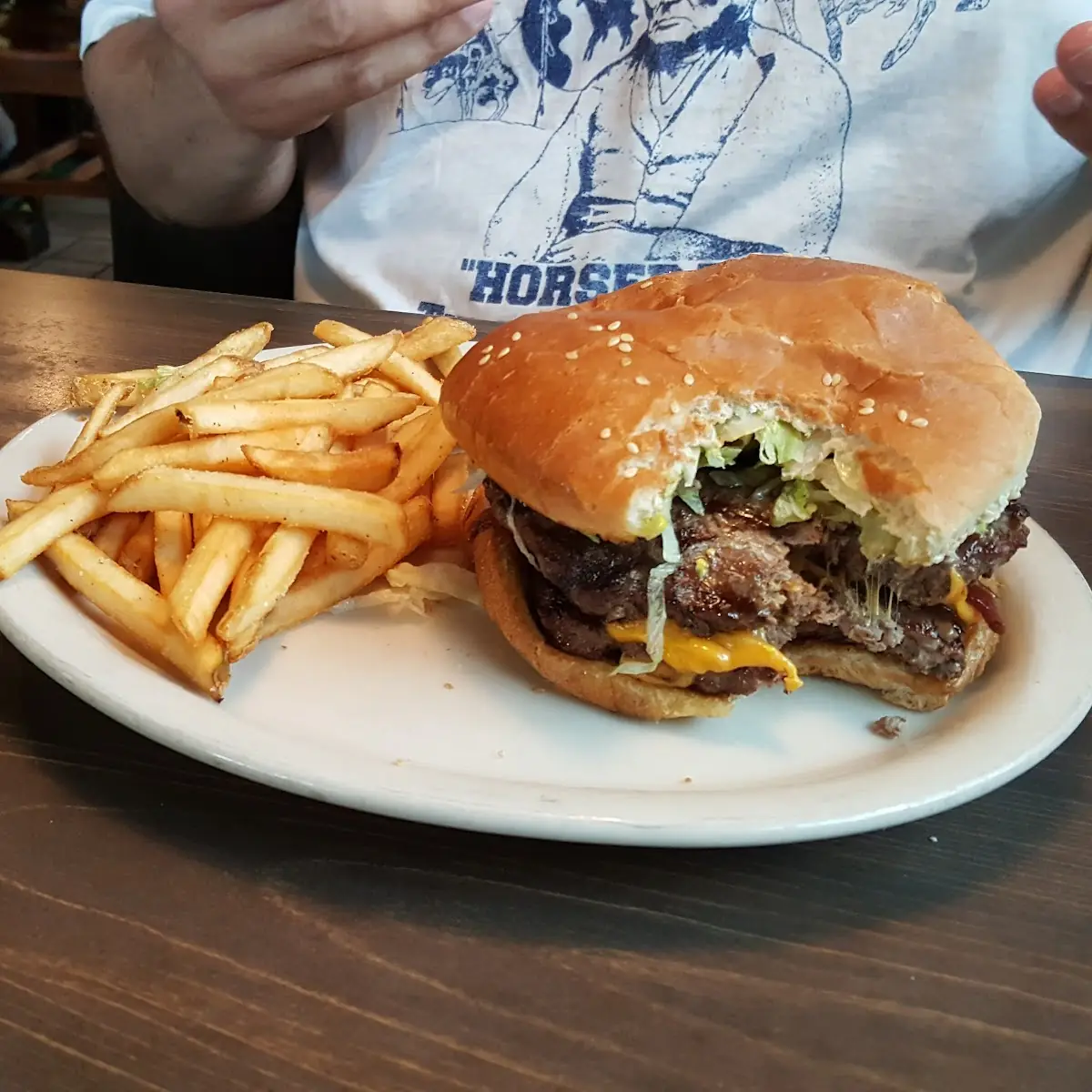 Cheese Burger and Fries