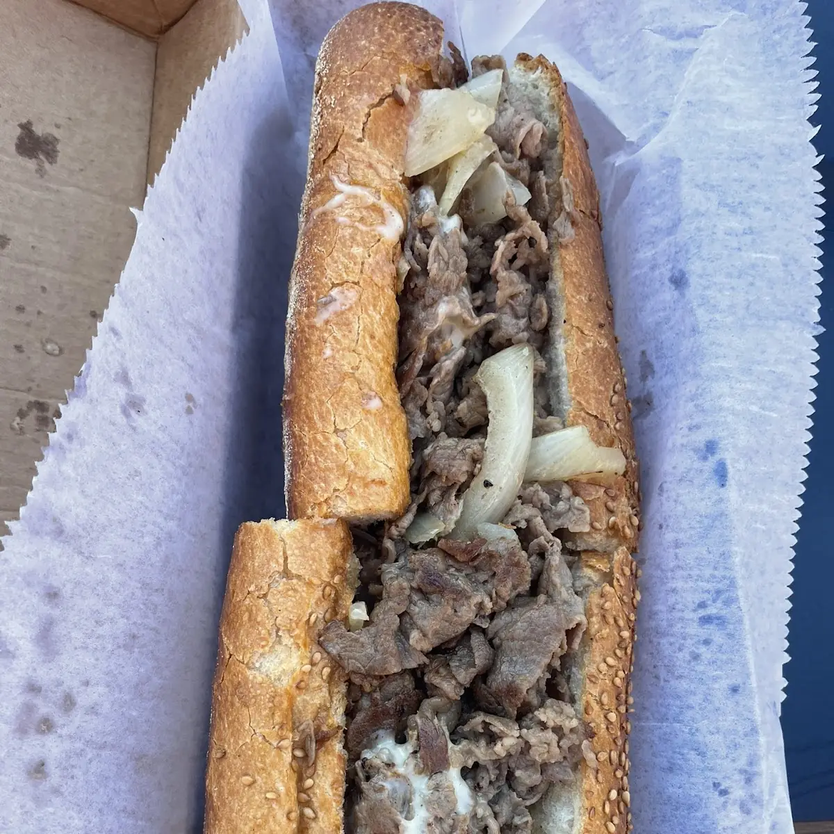 Philly Cheesesteak with Cooper Sharp and Fried Onions