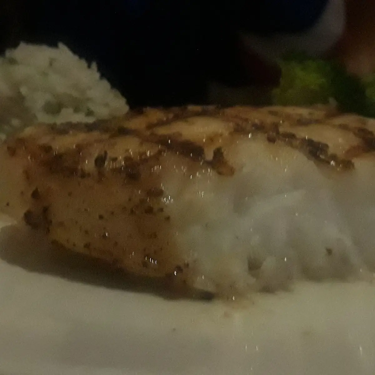 Seabass with Jasmine Rice and Steamed Broccoli