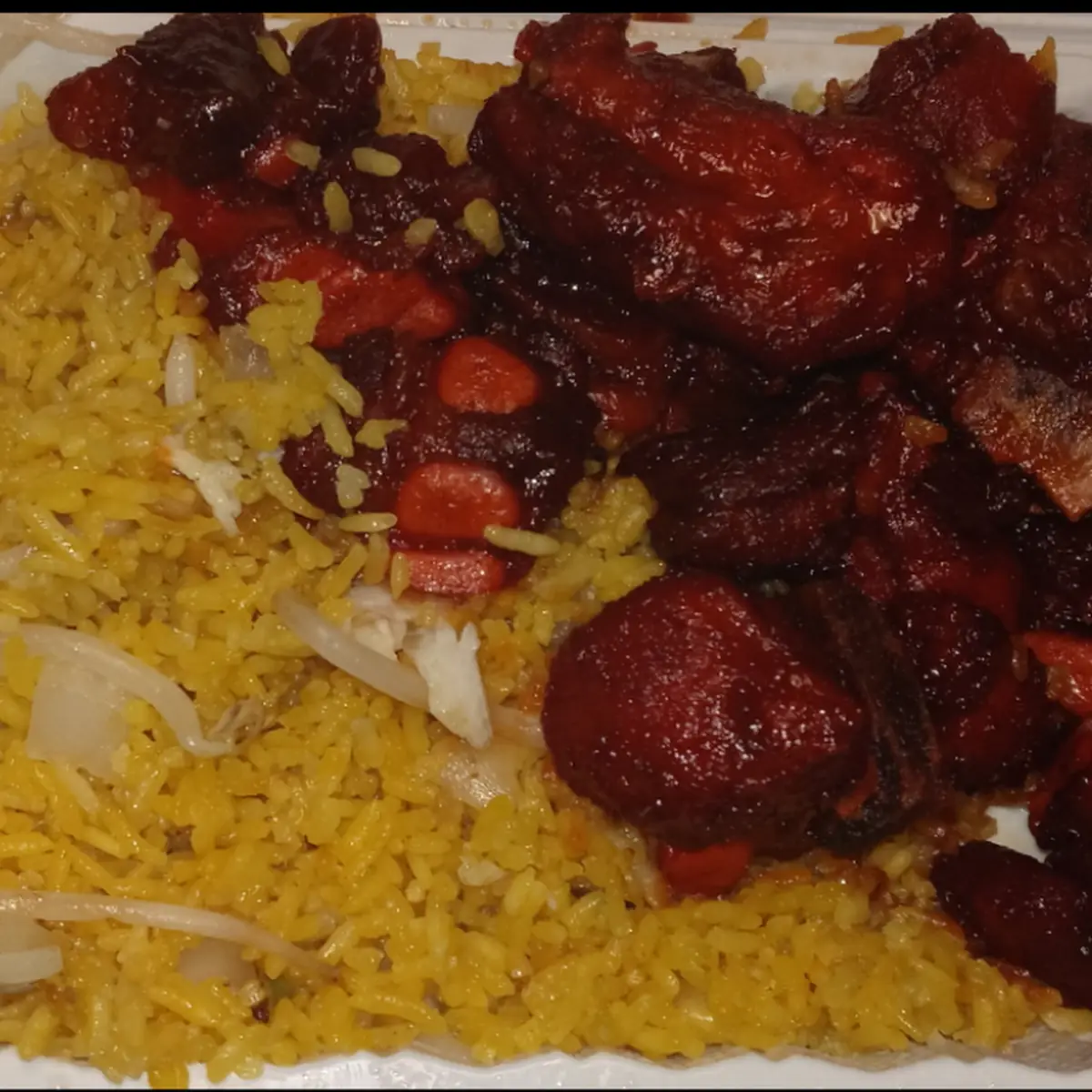 Rib Tips with Chicken Fried Rice