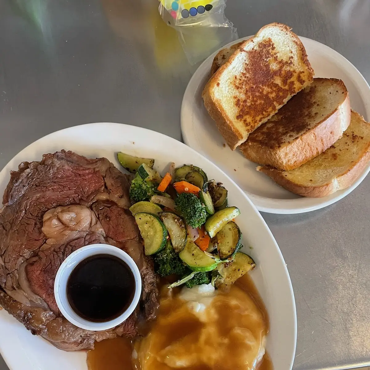 Prime Rib Mashed Potatoes and Gravy and Veggies