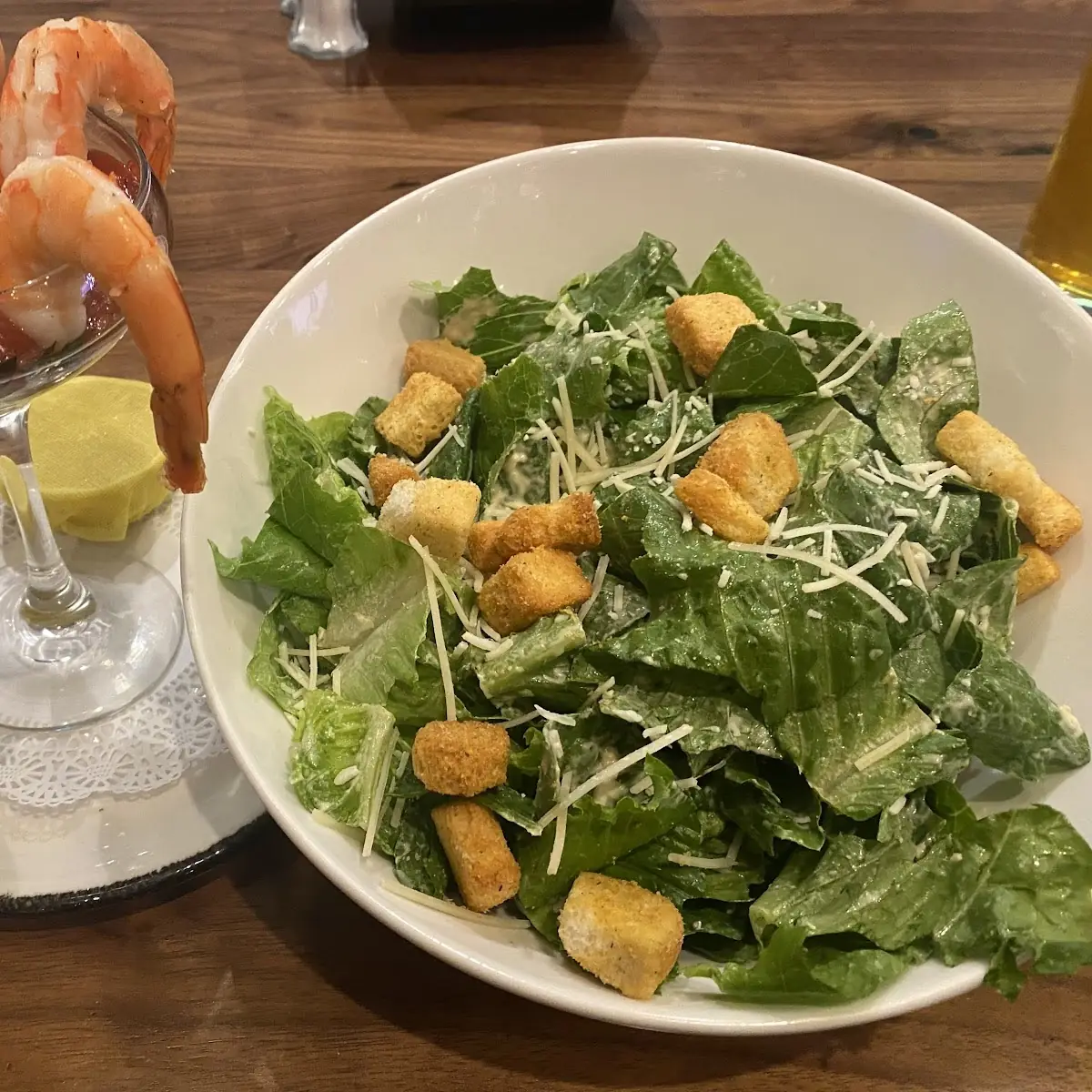 Shrimp Cocktail and Caesar Salad